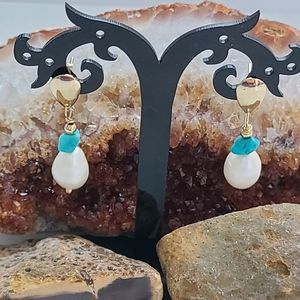 Sterling steel gold earrings